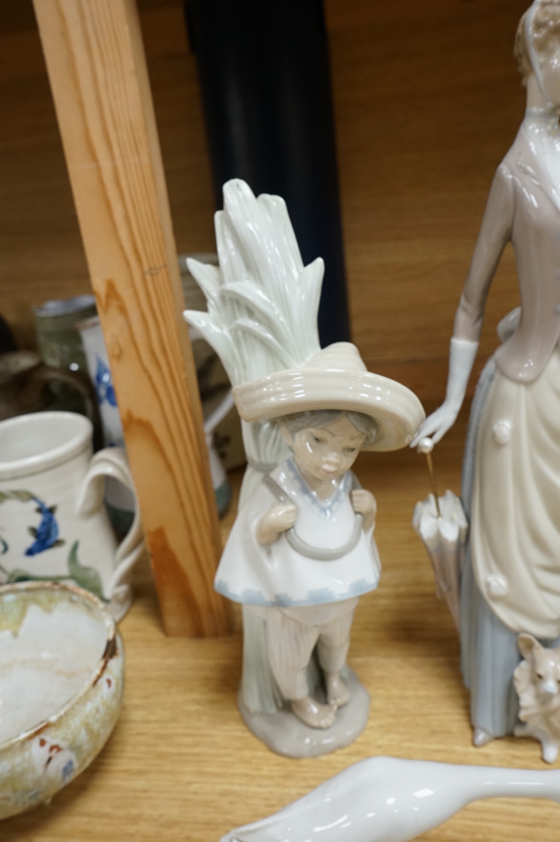 Five Lladro figures and one other, tallest 37cm high